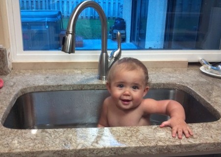 Baby in a Sink